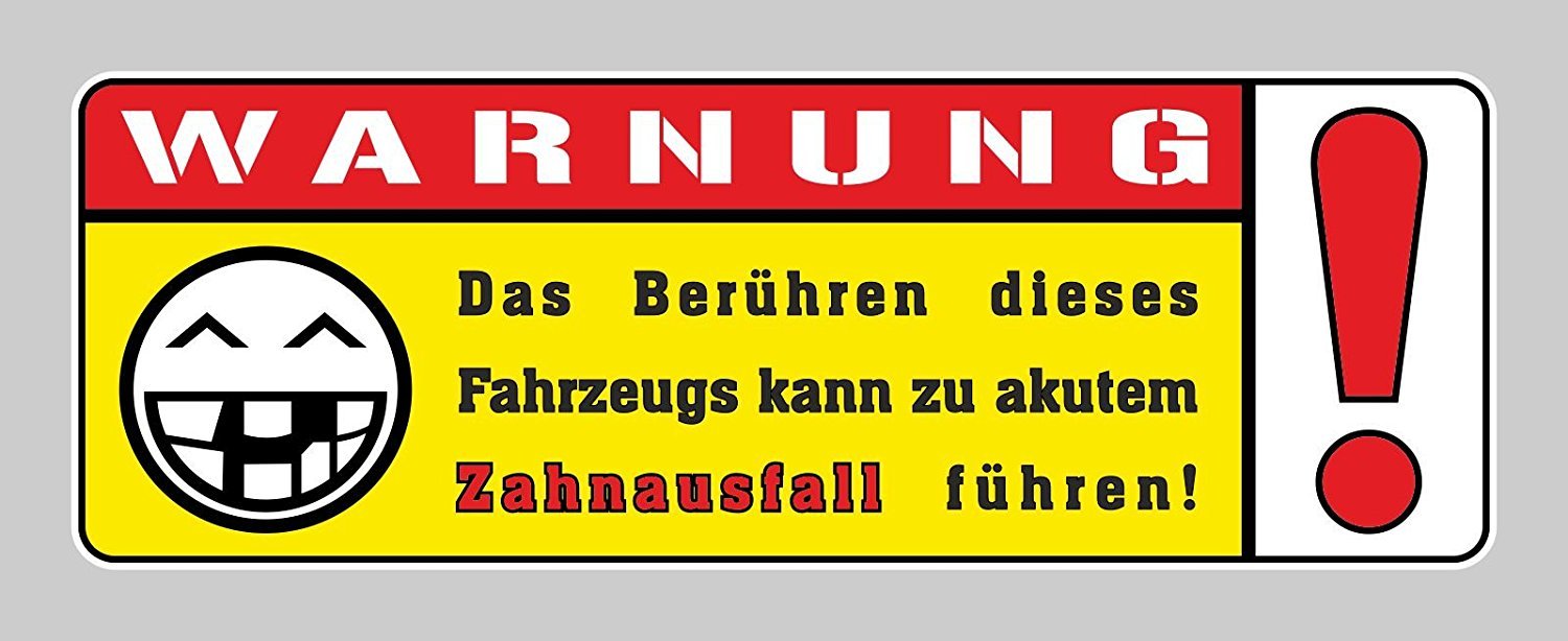 easydruck24de Fun-Aufkleber Warnung Zahnausfall Mehrfarbig I kfz145 I 15 x 5 cm groß I Auto-Aufkleber Fahrzeug-Sticker Motorrad Mofa Fahrrad-Aufkleber I wetterfest easydruck24de Fun-Aufkleber Warnung Zahnausfall Mehrfarbig I kfz145 I 15 x 5 cm groß I Auto-Aufkleber Fahrzeug-Sticker Motorrad Mofa Fahrrad-Aufkleber I wetterfest von easydruck24de