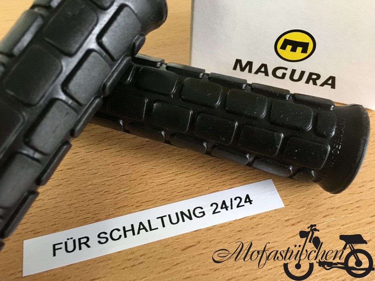 Griffe (2 Stück) Handgriffgummis von Magura Waffelmuster für Handschaltung 24/24 von Magura