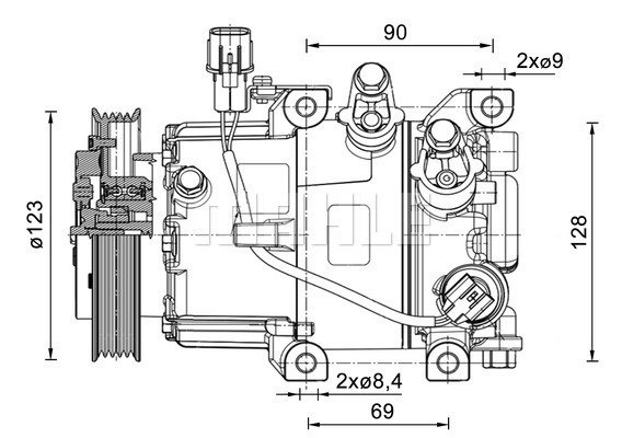 Kompressor, Klimaanlage Mahle Original ACP 1465 000P von Mahle Original