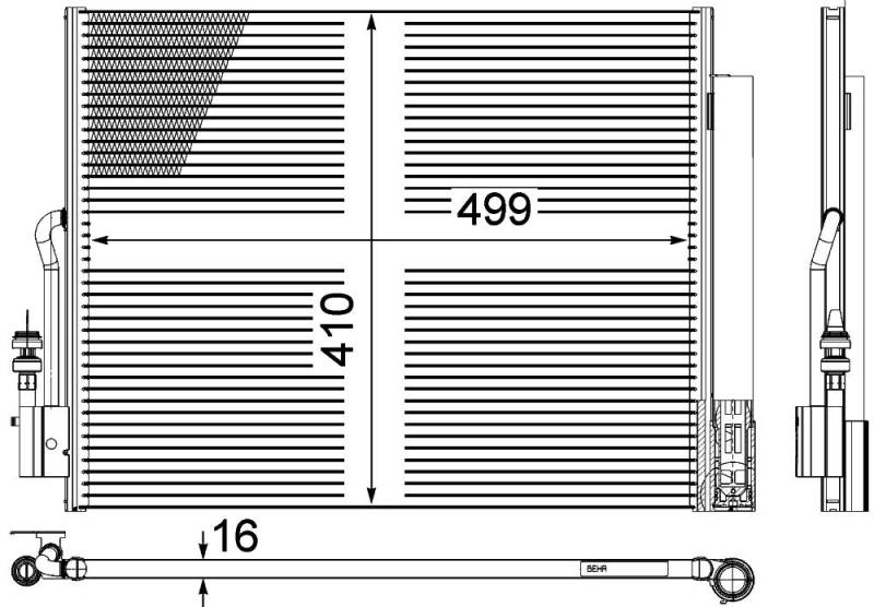 MAHLE AC 596 000P Kondensator Klimaanlage mit Trockner u.a. passend für OPEL MERIVA B Großraumlimousine von MAHLE
