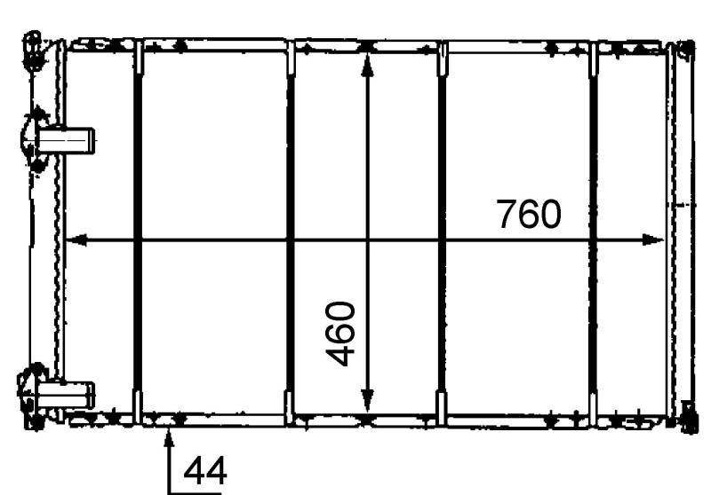 MAHLE CR 526 000S Kühler Motorkühlung mit Rohrstutzen mit Schrauben u.a. passend für OPEL MOVANO A Bus von MAHLE