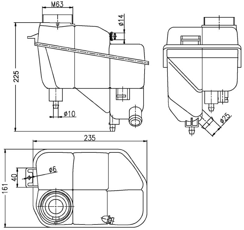 MAHLE CRT 202 000S Ausgleichsbehälter Kühlmittel mit Sensor u.a. passend für MERCEDES E-KLASSE (W211) von MAHLE