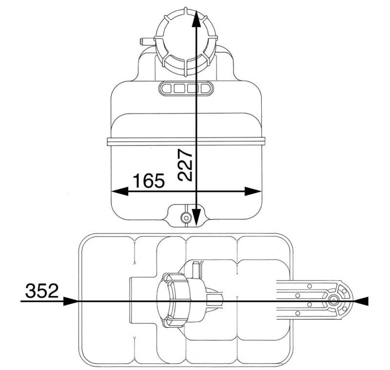 MAHLE CRT 43 000P Ausgleichsbehälter Kühlmittel mit Deckel u.a. passend für EUROSTAR EUROTRAKKER EUROTECH von MAHLE