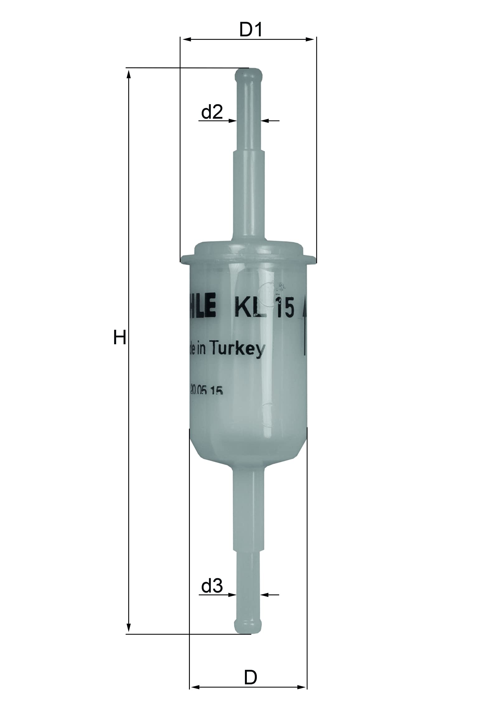 MAHLE KL 15 OF Kraftstofffilter Leitungsfilter u.a. passend für VW KAEFER von MAHLE