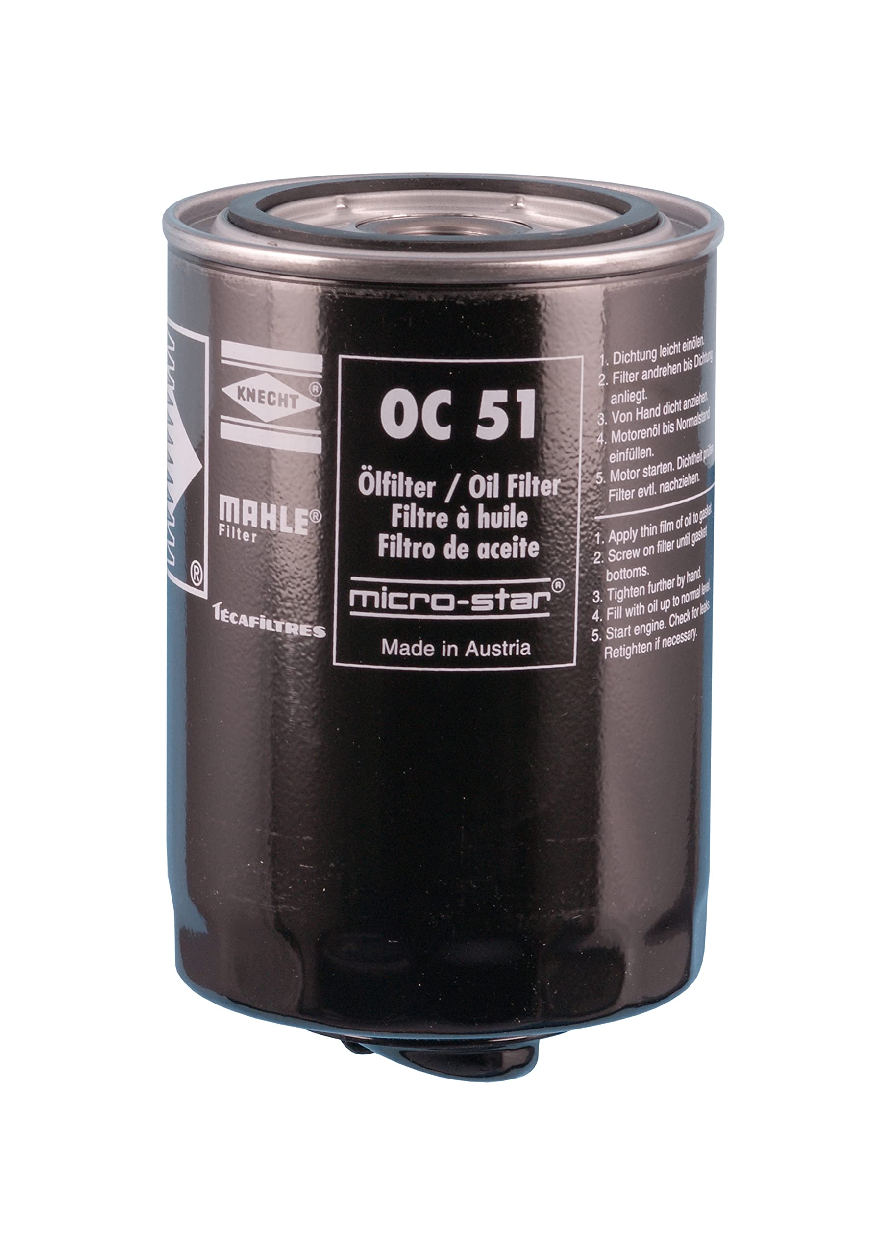 MAHLE OC 51OF Ölfilter Anschraubfilter 93,4MMu.a. passend für VW TRANSPORTER T3 Kasten (24_/ 25_) von MAHLE