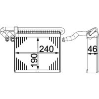 Verdampfer, Klimaanlage MAHLE AE 70 000P von Mahle