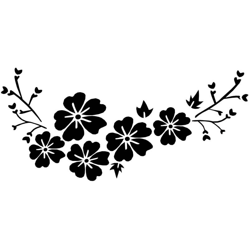 Mahnoor SCHWARZES Abziehbild-Blumen-Aufkleber-wasserdichte Entfernbare -Fahrzeug-Streifen-Abdeckung von Mahnoor