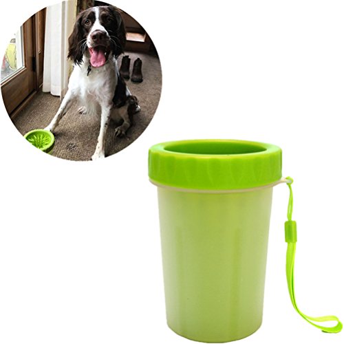 Maibar Hund Krallenpflege Pflege Fußwaschbecher Badezubehör Bürsten Silikon Pfotenreiniger für Hunde Katzen Haustier Versorgungsmaterialien (10×14.8 cm, Grün) von Maibar
