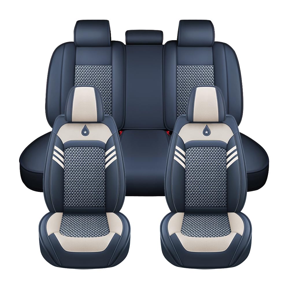 Maibuli Autositzbezüge kompatibel mit SEAT für Ateca/Cupra 2016-2024 5-Sitze Allwetter Sitzbezug aus Rutschfestem Wasserdichtem PU Leder Schonbezüge,mh139 Farbe Blau von Maibuli