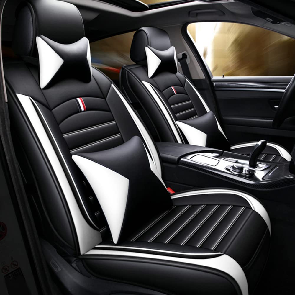 Maidao Auto Sitzbezüge für SEAT Cupra 2016-2024, Komfortabler PU-Leder Allwetter AutoSitzbezug Vorne und Hinten 5 Stück - Luxus Version - Schwarz&Weiß Maidao Auto Sitzbezüge für SEAT Cupra 2016-2024, Komfortabler PU-Leder Allwetter AutoSitzbezug Vorne und Hinten 5 Stück - Luxus Version - Schwarz&Weiß von Maidao