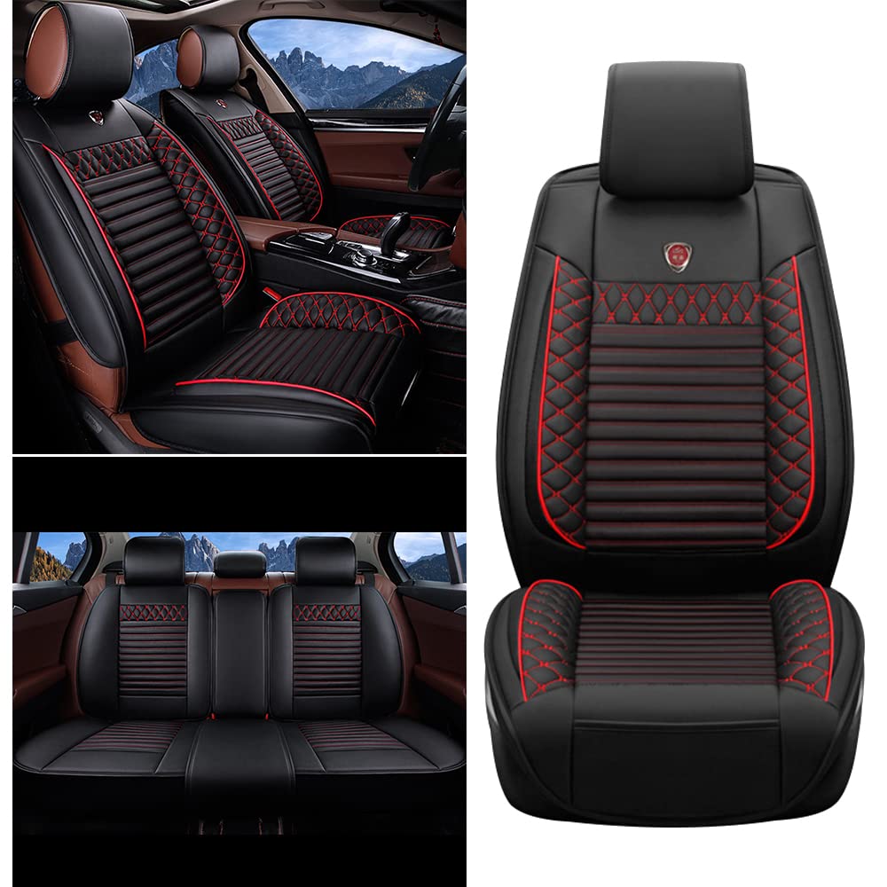 Maidao Autositzbezüge für Volvo V50 2004-2012, 5-Sitze Ledersitzbezüge Allwetter wasserdichtes Autositzbezug Full Set Sitzbezüge Schwarz Rot Maidao Autositzbezüge für Volvo V50 2004-2012, 5-Sitze Ledersitzbezüge Allwetter wasserdichtes Autositzbezug Full Set Sitzbezüge Schwarz Rot von Maidao