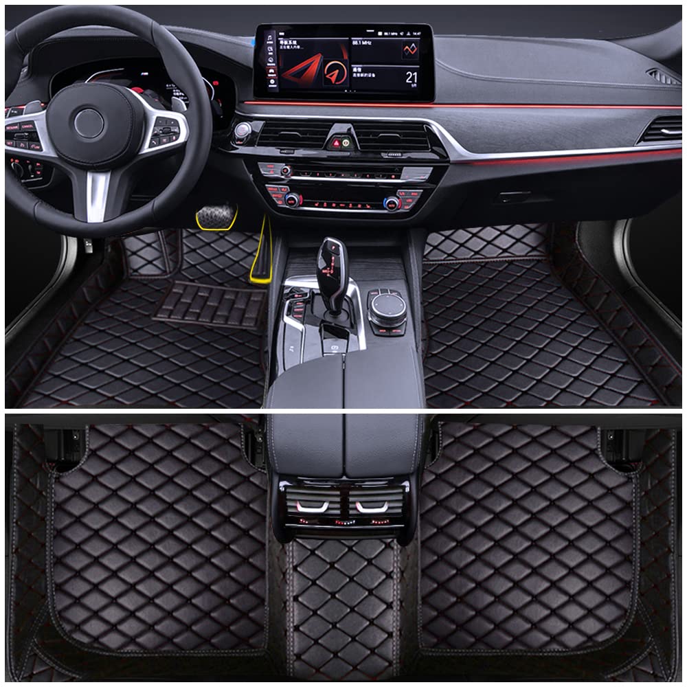 Auto Fußmatten für BMW X5 F15 7seat 2014-2018 Allwetter Fussmatten Innenraum Zubehör Fußmatte,Schwarz von Maidoudou