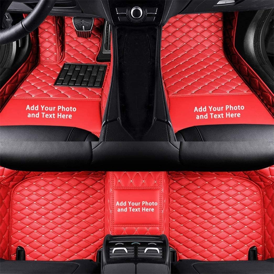 Custom Auto-Fußmatten für Audi A1 A3 A4 A5 A6 A7 A8 Q3 Q5 Q7 S1 S3 S4 S5 TT Leder Wasserdicht Abriebfest Mit Aufbewahrungstasche Auto-Fussmatten,Farben:Rot von Maipula