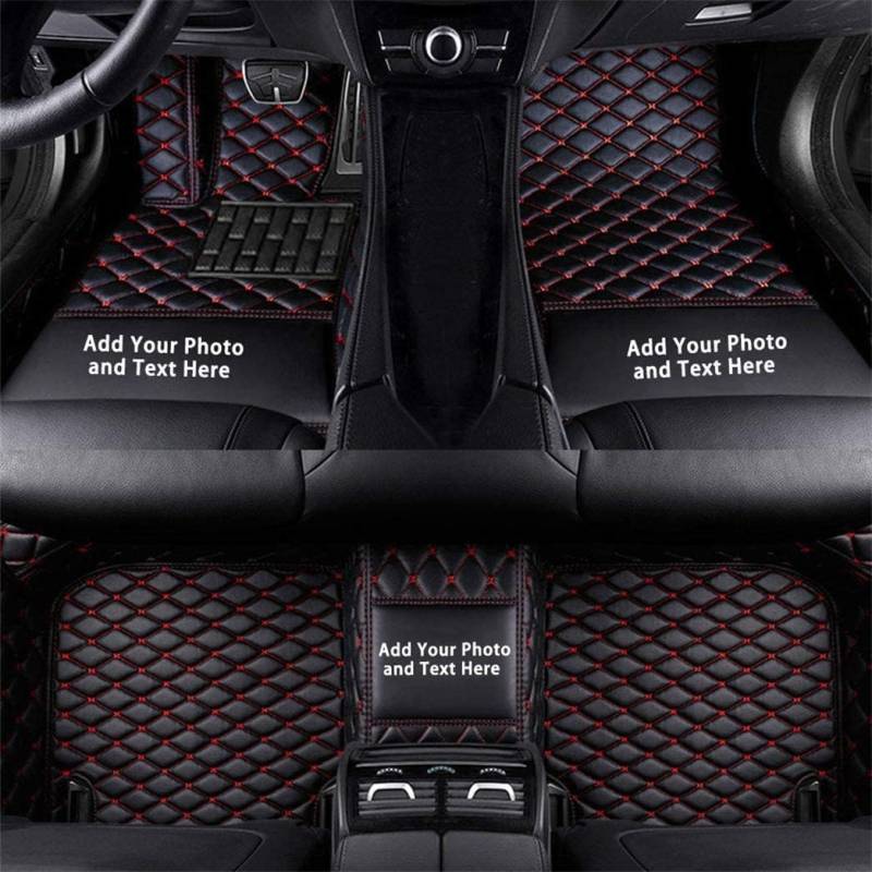 Custom Auto-Fußmatten für Audi A1 A3 A4 A5 A6 A7 A8 Q3 Q5 Q7 S1 S3 S4 S5 TT Leder Wasserdicht Abriebfest Mit Aufbewahrungstasche Auto-Fussmatten,Farben:Schwarz und rot von Maipula