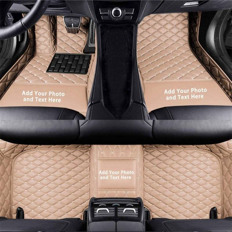Custom Auto-Fußmatten für Mercedes Benz A/B/C/E/S/GL/GLA/GLC/GLK/GLS-Klasse Leder Wasserdicht Abriebfest Mit Aufbewahrungstasche Auto-Fussmatten,Farben:Beige von Maipula