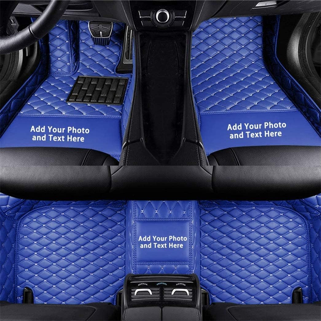 Custom Auto-Fußmatten für SEAT Ibiza Leon Toledo Ateca Alhambra Aronate Leder Wasserdicht Abriebfest Mit Aufbewahrungstasche Auto-Fussmatten,Farben:blau von Maipula