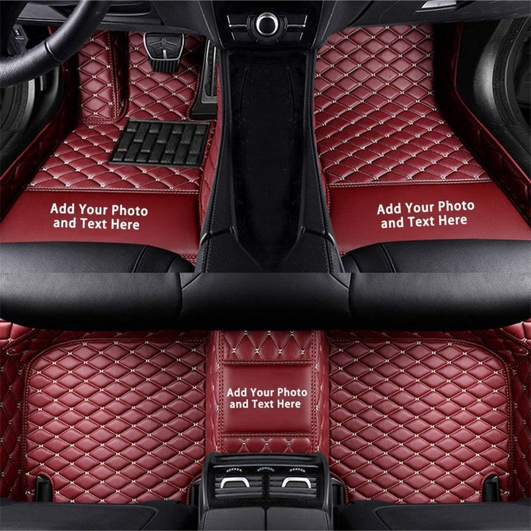 Custom Auto-Fußmatten für Suzuki Swift Vitara SX4 Jimny Leder Wasserdicht Abriebfest Mit Aufbewahrungstasche Auto-Fussmatten,Farben:Burgunderrot von Maipula
