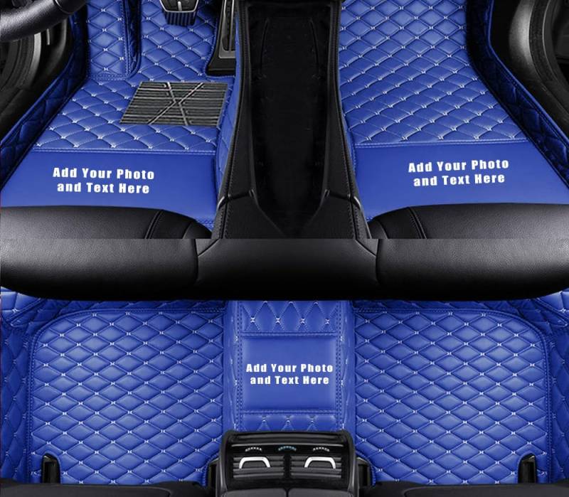 Universal Custom Auto-Fußmatten Passform für die meisten Modelle,Kunstleder wasserdichte Voll Auto Fussmatten,Blau von maipula