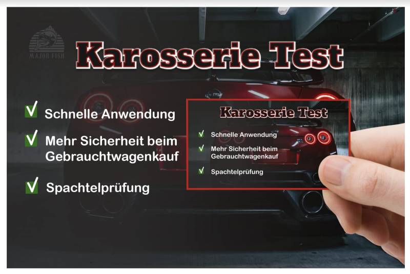 Major Fish Magnetkarte Gebrauchtwagen Test Karosserie Check auf gespachtelte Stellen Testkarte von Major Fish