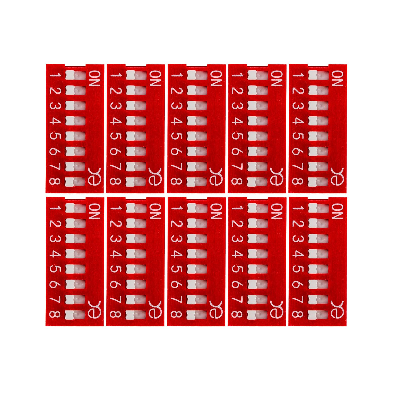 10x DIP-Schalter 8 polig Kodierschalter Schiebeschalter 10x DIP-Schalter 8 polig Kodierschalter Schiebeschalter von MakerMind