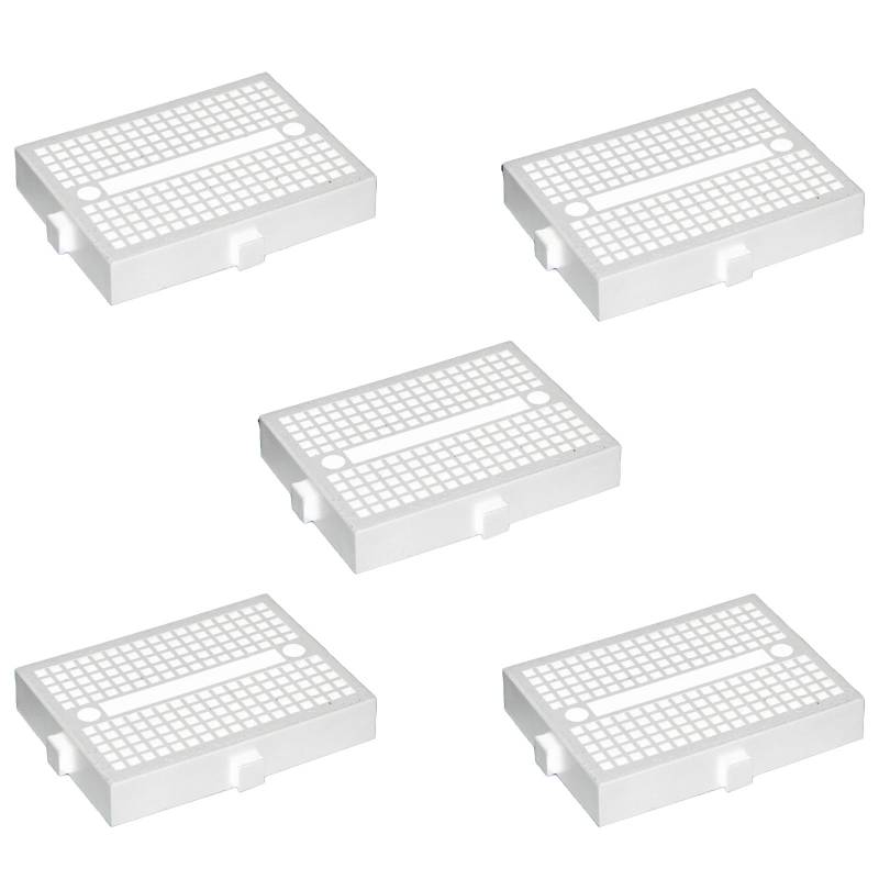 5x Mini Breadboard 170 Steckkontakte Weiss von MakerMind