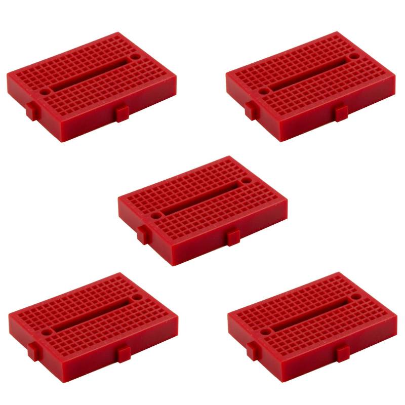 5x Mini Breadboard Steckkontakte rot von MakerMind