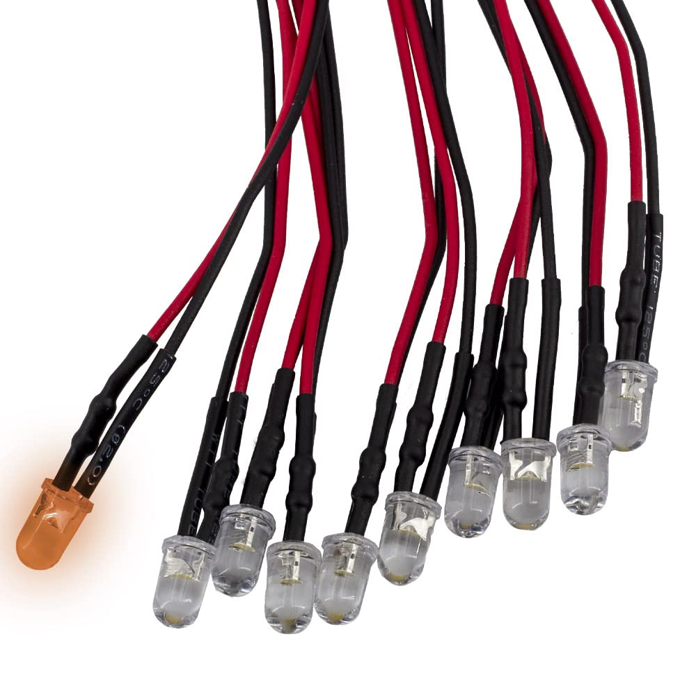 MakerMind 10 Stück 5mm F5 LED orange verkabelt 20cm 5-12V Modellbau kompatibel mit Arduino DIY Elektronik MakerMind 10 Stück 5mm F5 LED orange verkabelt 20cm 5-12V Modellbau kompatibel mit Arduino DIY Elektronik von MakerMind