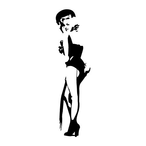 Maksim-003 Sexy Marilyn Monroe Oberschenkelkleber Applikationen Autofenster Dekoration Persönlichkeit Auto Motorrad Aufkleber LKW Aufkleber 17 cm * 5 cm Kratzaufkleber (Color : Black) von Maksim-003