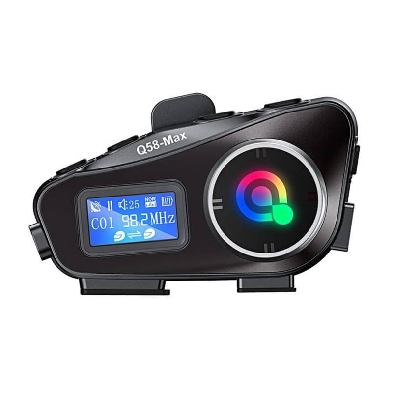 Malloy Q58 Max Motorradhelm Bluetooth Intercom IP65 Wasserdicht Intercom Entfernung 500 Meter Multi-Szene Gemischte Musik von Malloy