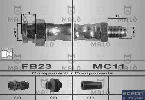 Bremsschlauch Vorderachse beidseitig Maló 80185 von Maló