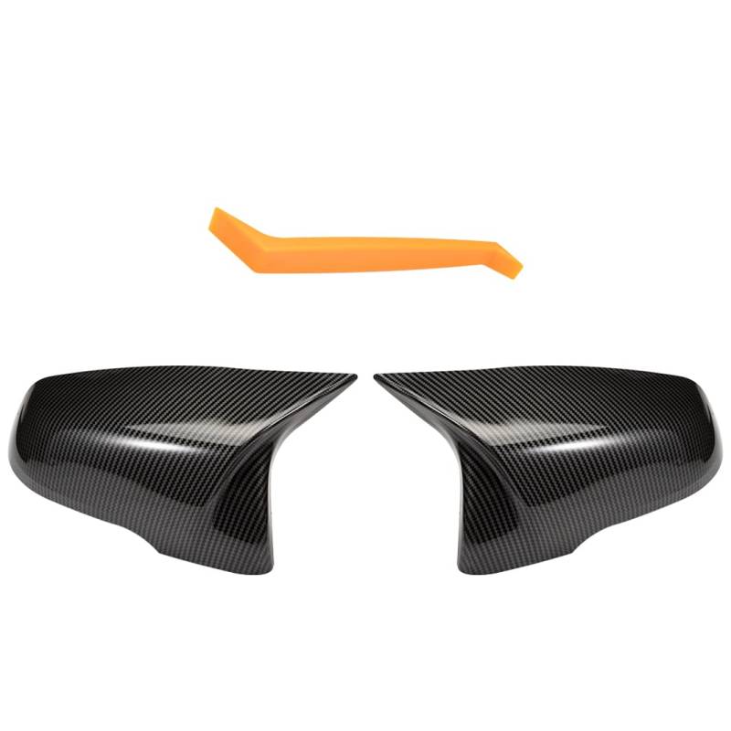 M Look Sportspiegelkappen für X1 F48 Tuningoptik 2014-2021, 2er MPV F46 218i F45 220i Exterieur Autozubehör Spiegelkappe links Fahrer- und rechts Beifahrerseite Carbonschwarz von MangWany