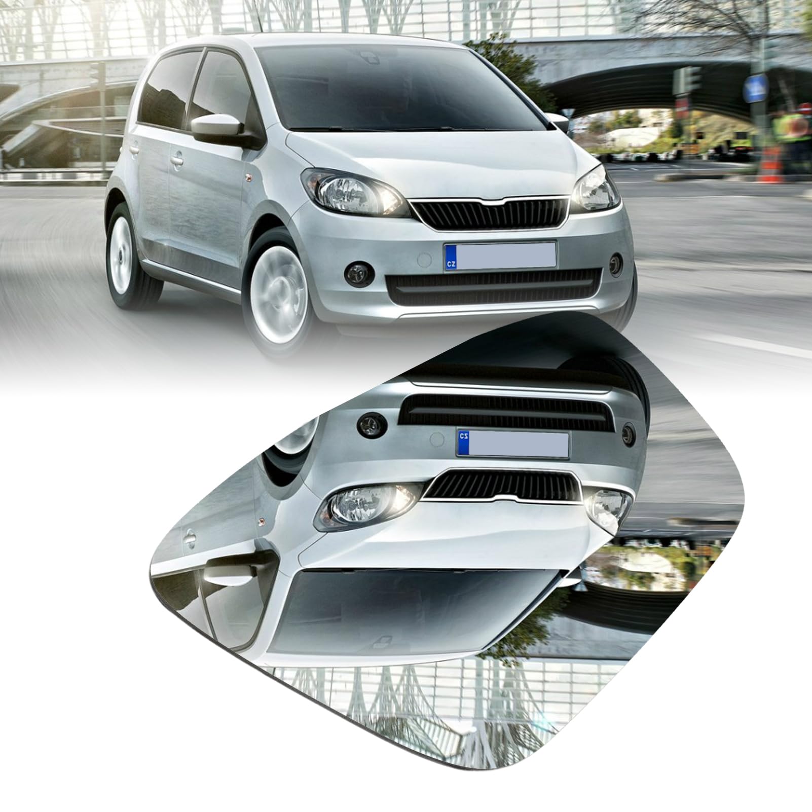 MangWany Rückspiegelglas beheizbar Antibeschlag hinten kompatibel mit VW UP/Seat Mii (KF1) / Skoda Citigo 2011–2016 Spiegelglas Rechts von MangWany