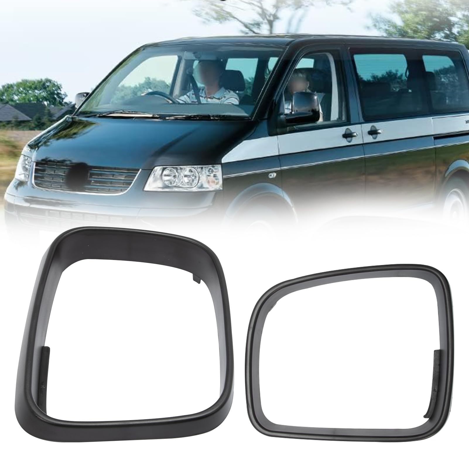 MangWany Spiegelrahmen seitliche hintere Außenverkleidung kompatibel mit VW Transporter T5 Caddy 2003–2010 (T5-Version) rechts + links von MangWany