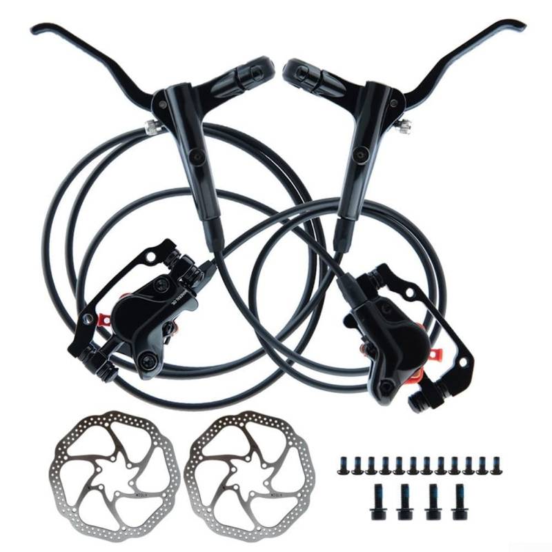 Hydraulisches Scheibenbremsen-Set für Mountainbikes, kompatibel mit 160/180 mm S, leichtes Design (links vorne rechts hinten mit 2 Stück) von Manillefu