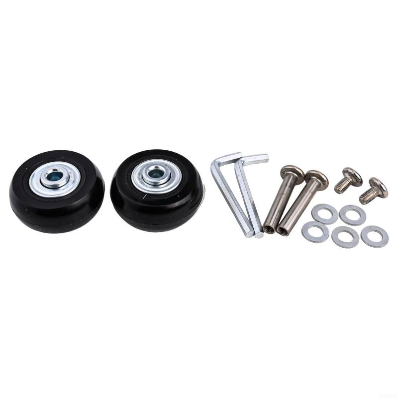 Leise Rollen für Gepäck, 2-teiliges Reparaturset mit Doppellagern und praktischem Zubehör (40 mm x 18 mm) von Manillefu