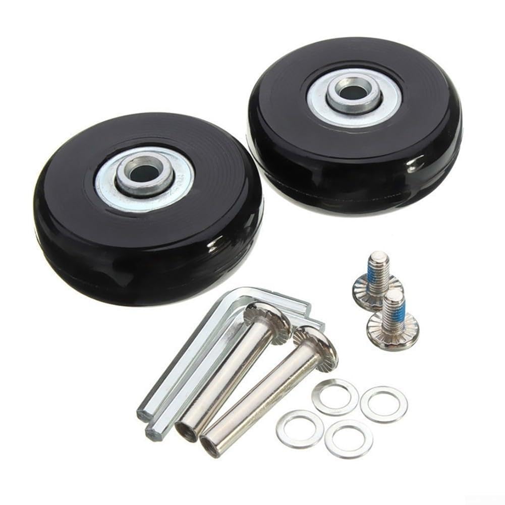 Leise Rollen für Gepäck, 2-teiliges Reparaturset mit Doppellagern und praktischem Zubehör (54 mm x 18 mm) von Manillefu