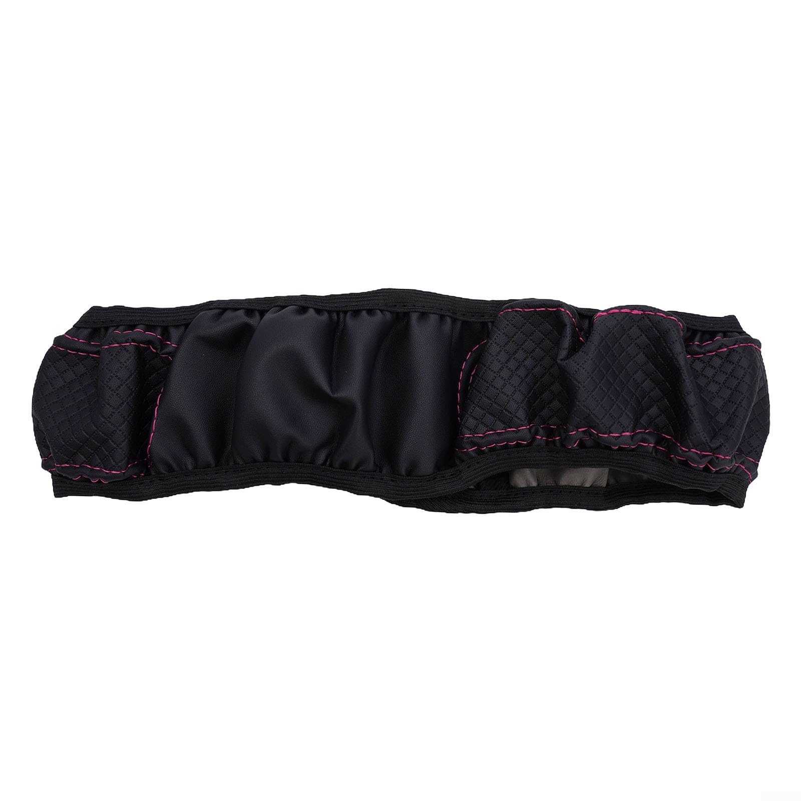 Lenkradbezug aus Leder im klassischen Stil mit rutschfestem Griff; perfekte Ergänzung für jedes Fahrzeuginnenraum-Design (rosa Linie) von Manillefu