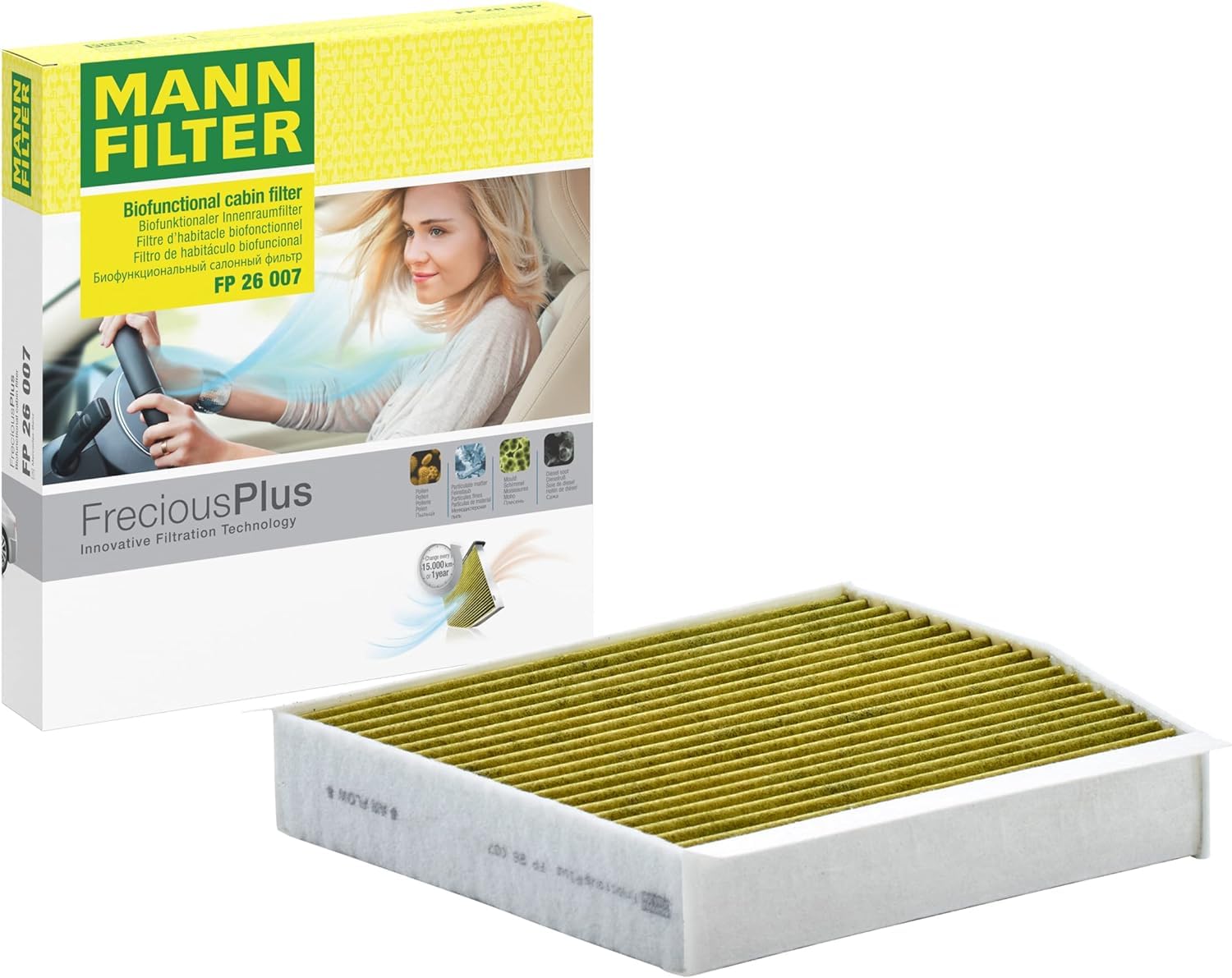 MANN-FILTER FP 26 007/1 Filtro de habitáculo – biofuncional FreciousPlus – para automóviles con volante a la derecha MANN-FILTER FP 26 007/1 Filtro de habitáculo – biofuncional FreciousPlus – para automóviles con volante a la derecha von MANN-FILTER