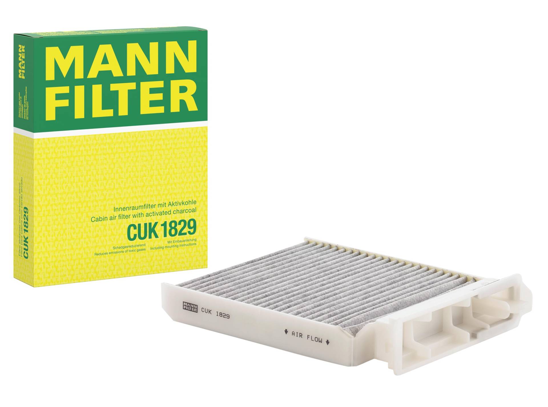 MANN-FILTER CUK 1829 Innenraumfilter – Pollenfilter mit Aktivkohle – Für PKW von MANN-FILTER