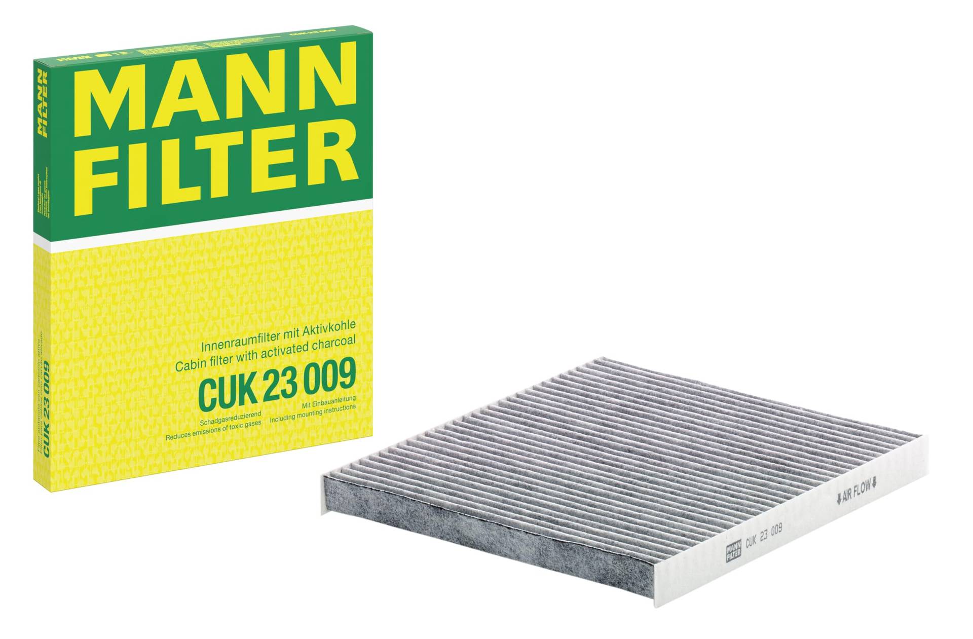 MANN-FILTER CUK 23 009 Innenraumfilter – Pollenfilter mit Aktivkohle – Für PKW von MANN-FILTER