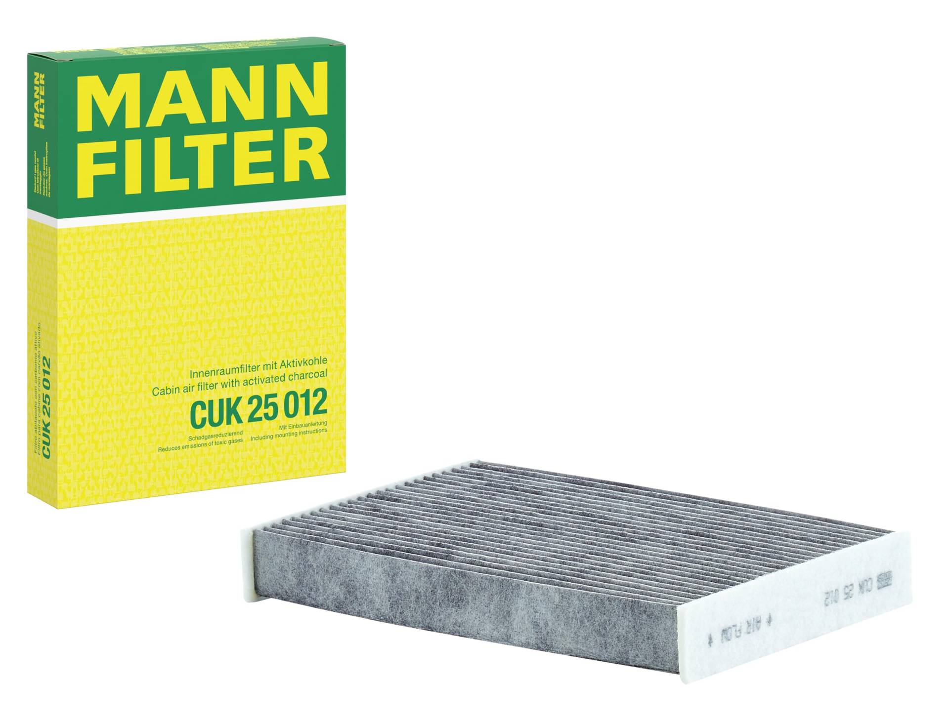 MANN-FILTER CUK 25 012 Innenraumfilter – Pollenfilter mit Aktivkohle – Für PKW von MANN-FILTER