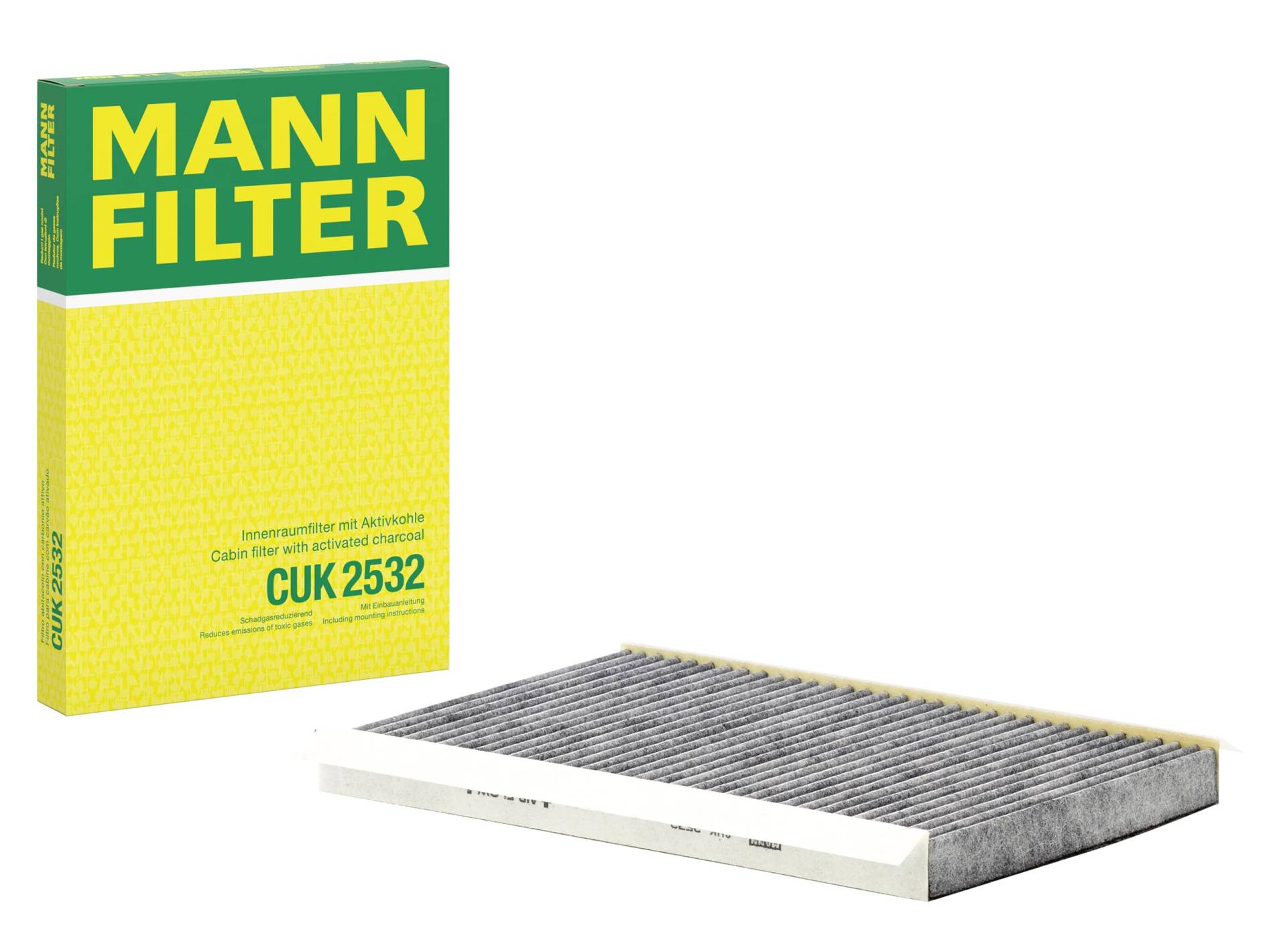 MANN-FILTER CUK 2532 Innenraumfilter – Pollenfilter mit Aktivkohle – Für PKW von MANN-FILTER