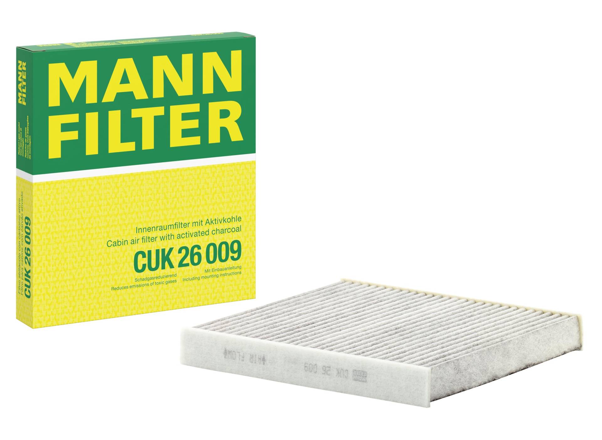 MANN-FILTER CUK 26 009 Innenraumfilter – Pollenfilter mit Aktivkohle – Für PKW von MANN-FILTER