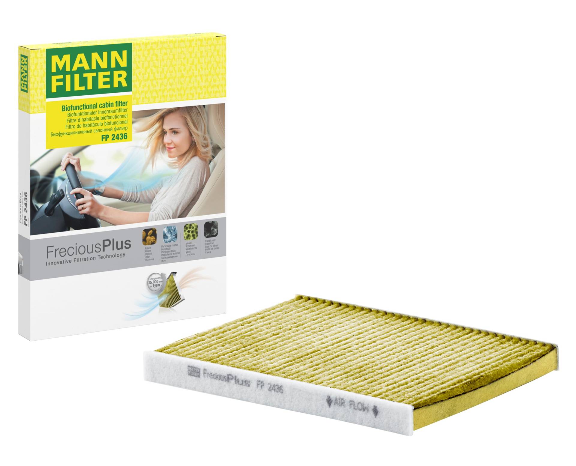 MANN-FILTER FP 2436 Innenraumfilter – FreciousPlus Biofunktionaler Pollenfilter – Für PKW MANN-FILTER FP 2436 Innenraumfilter – FreciousPlus Biofunktionaler Pollenfilter – Für PKW von MANN-FILTER