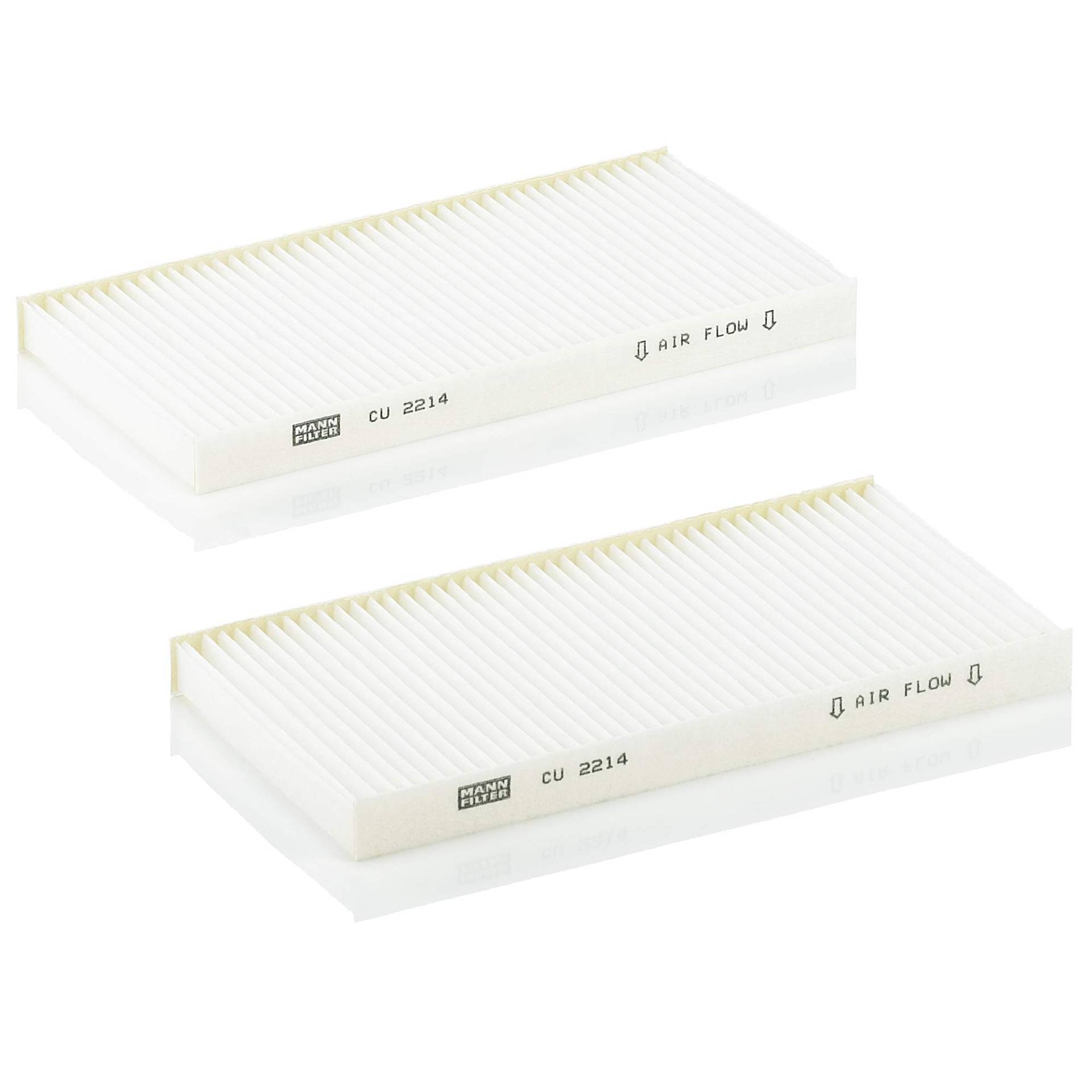 MANN-FILTER CU 2214-2 Innenraumfilter – Kabinenluftfilter Satz (2er Set) – Für Rechtslenker PKW MANN-FILTER CU 2214-2 Innenraumfilter – Kabinenluftfilter Satz (2er Set) – Für Rechtslenker PKW von MANN-FILTER