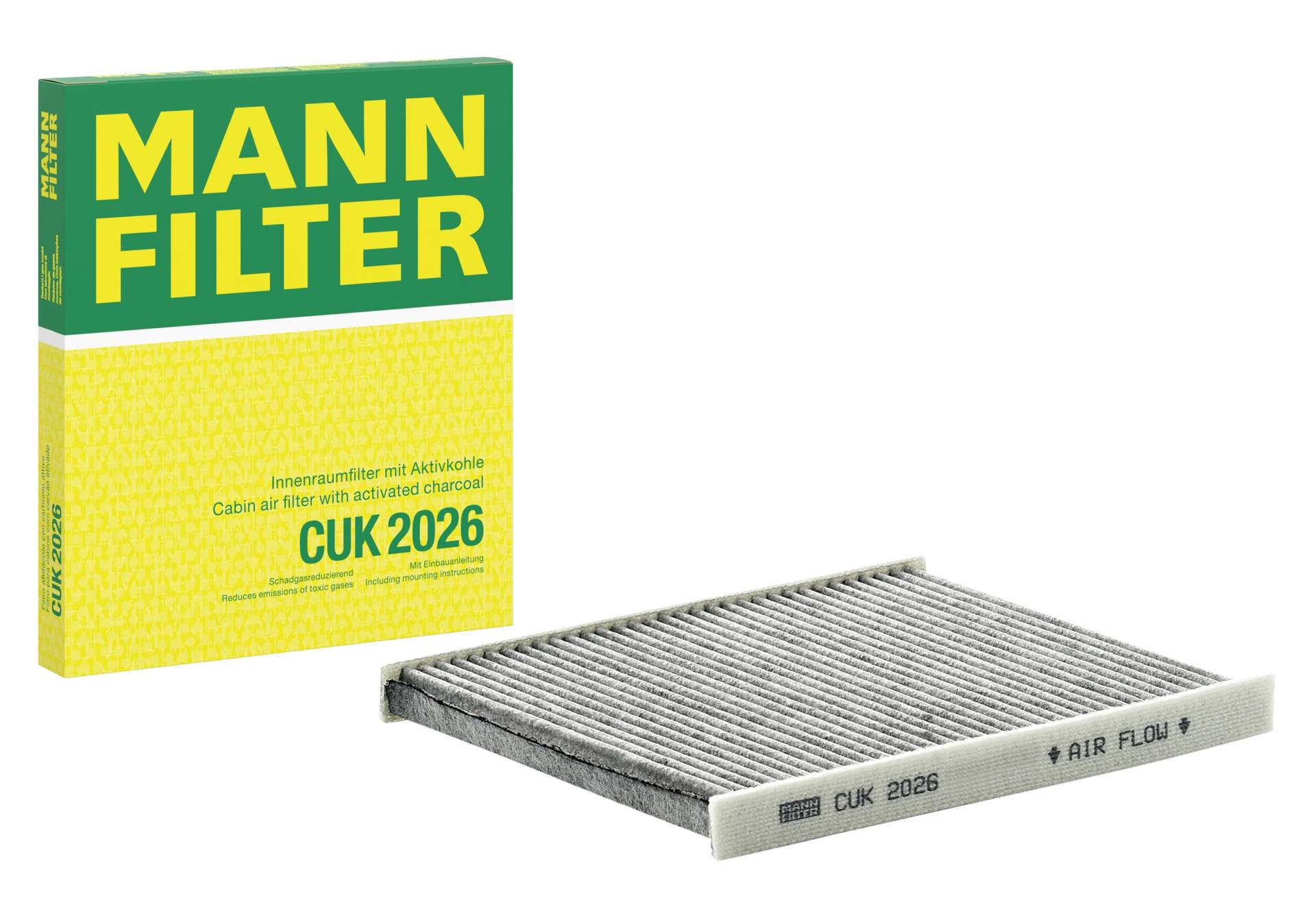 MANN-FILTER CUK 2026 Innenraumfilter – Pollenfilter mit Aktivkohle – Für PKW von MANN-FILTER
