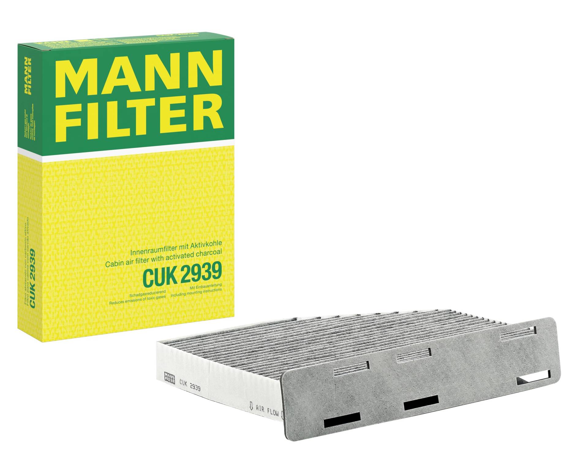 MANN-FILTER CUK 2939 Innenraumfilter – Pollenfilter mit Aktivkohle für PKW von MANN-FILTER