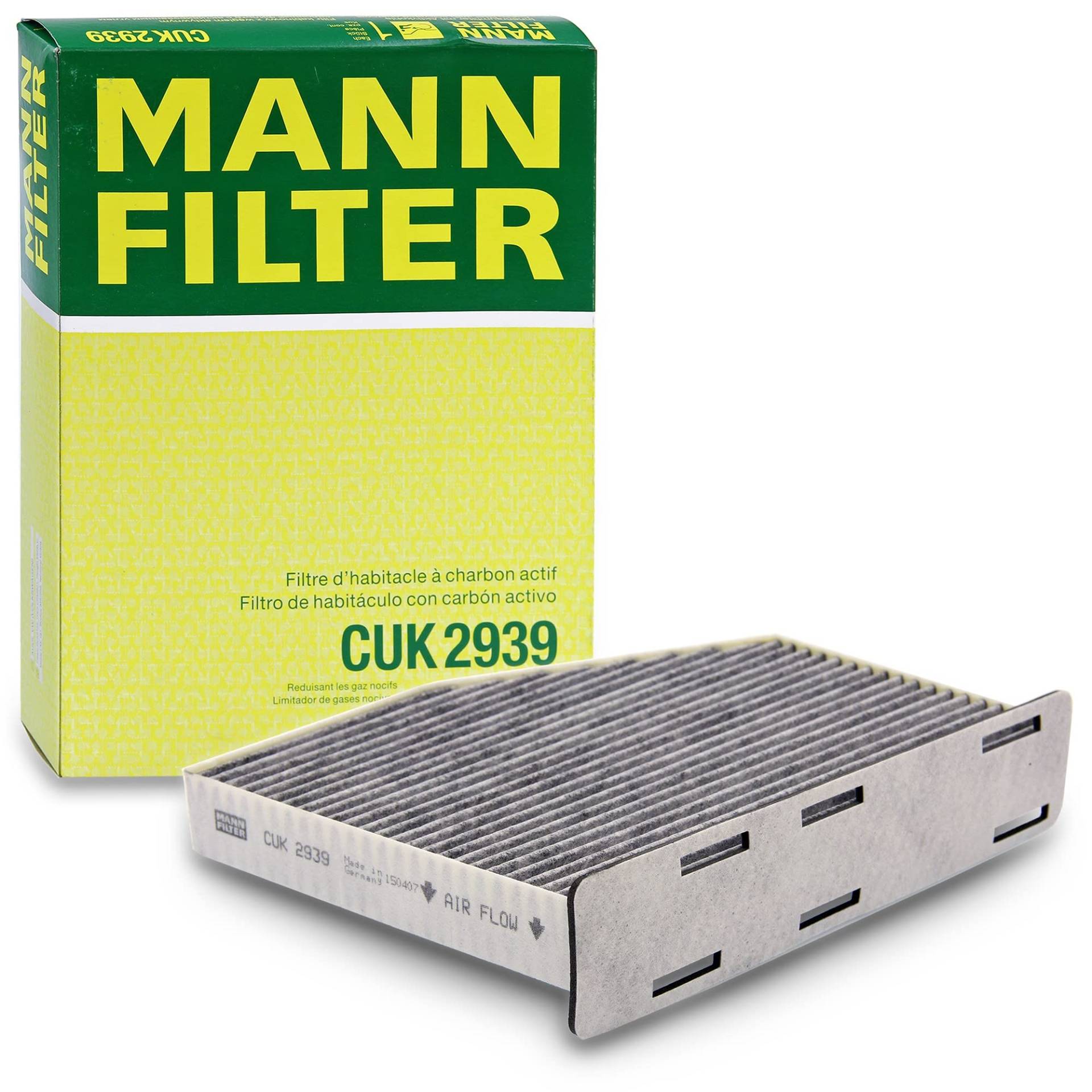 MANN-FILTER CUK 2939 Innenraumfilter – Pollenfilter mit Aktivkohle für PKW von MANN-FILTER
