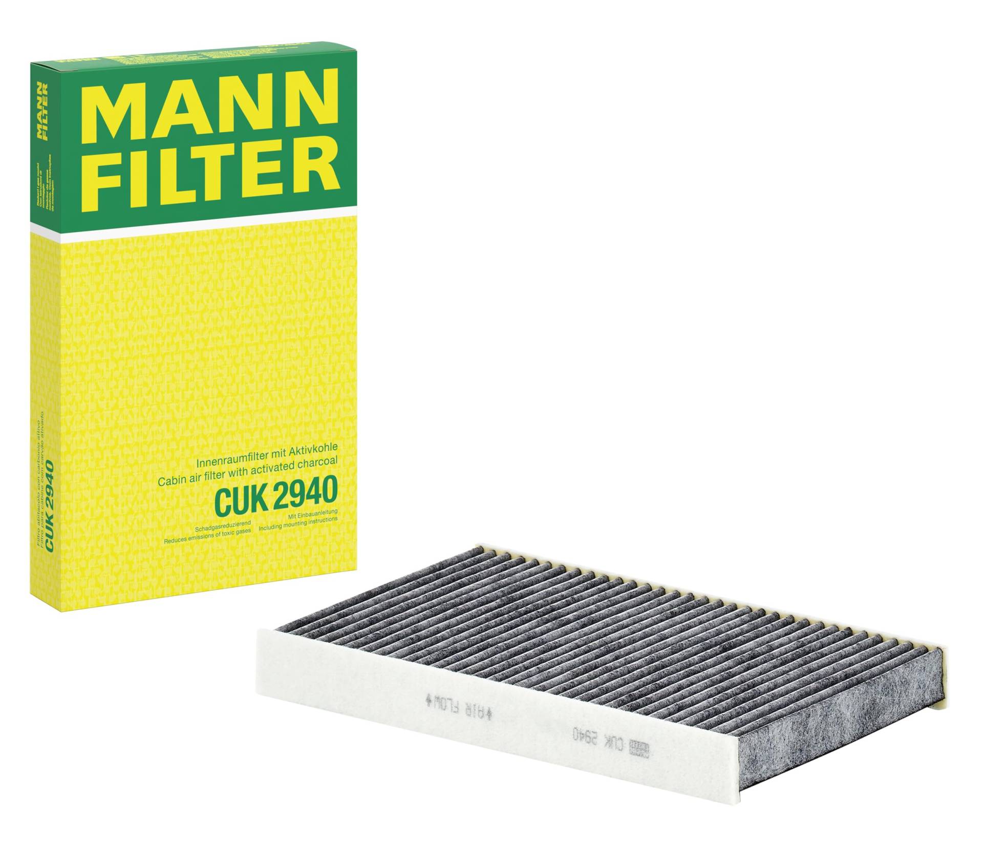 MANN-FILTER CUK 2940 Innenraumfilter – Pollenfilter mit Aktivkohle – Für PKW von MANN-FILTER