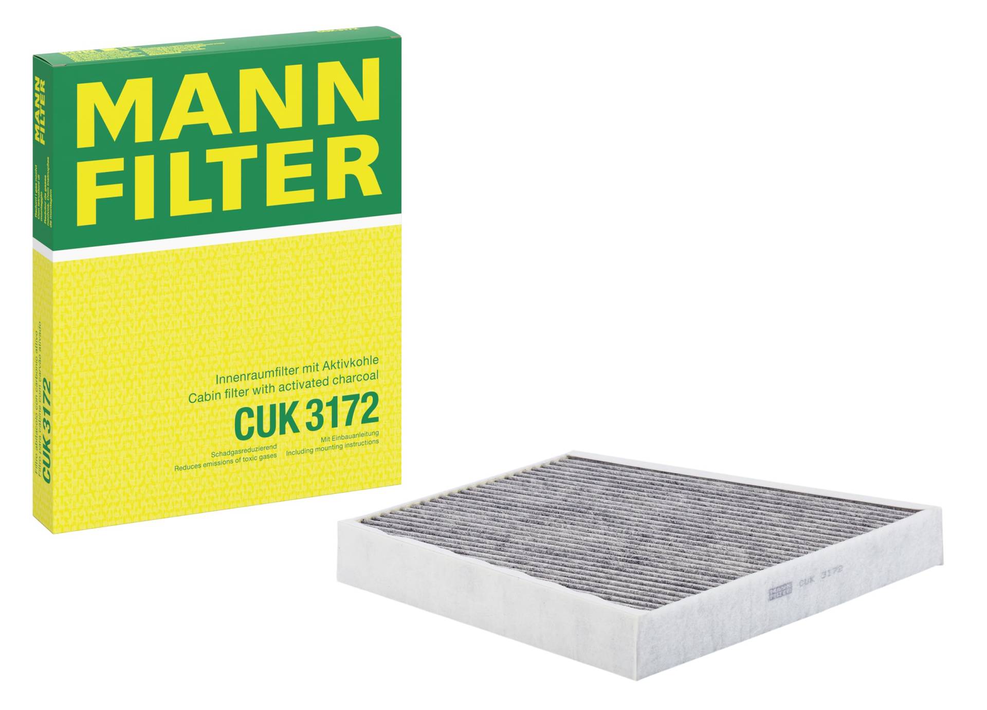 MANN-FILTER CUK 3172 Innenraumfilter – Pollenfilter mit Aktivkohle – Für PKW von MANN-FILTER